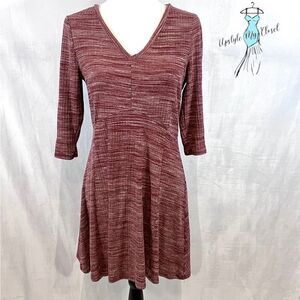 Olive & Oak heathered burgundy ribbed knit dress size medium